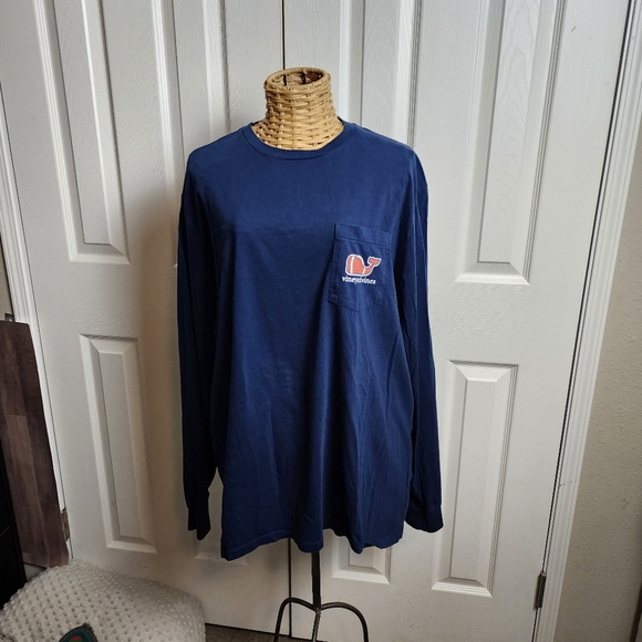Vineyard Vines Football Whale Long-Sleeve Pocket Tee - Picture 10 of 11